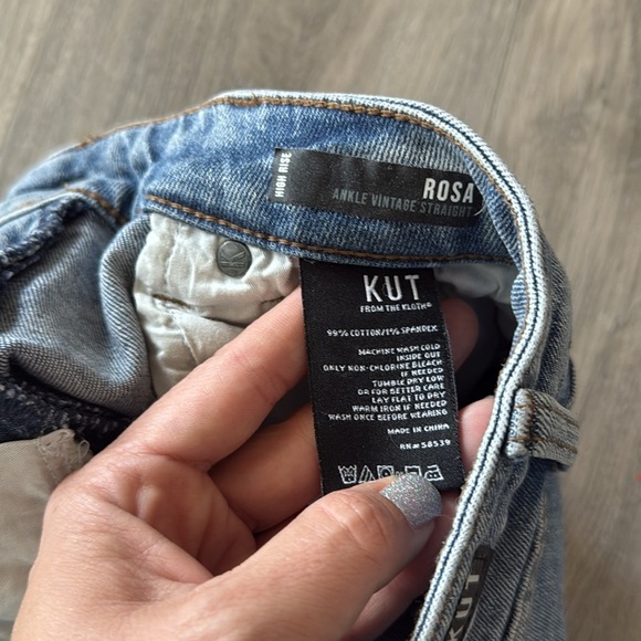 🚩 Kut from the Kloth rose cropped ankle Jeans size 00 - Picture 8 of 12